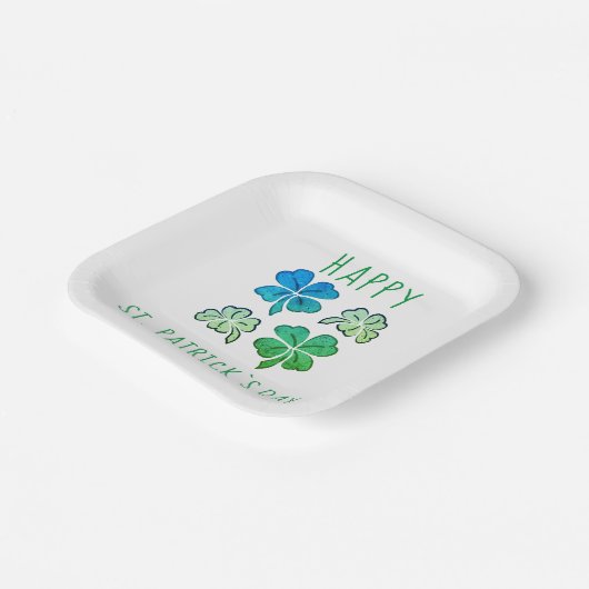 Assiettes En Carton Heureux Shamrock Clover Joyeux Saint Patrick's day (Angulaire)