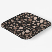 Assiettes En Carton Hexagon & Triangle rose & Brown sur Motif noir (Angulaire)