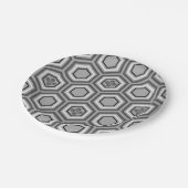 Assiettes En Carton Hexagonal Kimono Print, Grey / Grey and White (Angle)