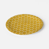 Assiettes En Carton Hexagone Motif Hexagon Jaune (Angle)