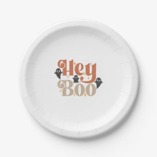 Assiettes En Carton Hey Boo Boho Halloween Hey Boo Ghost