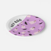 Assiettes En Carton Hey Boo Petits fantômes avec arcs Halloween (Angle)