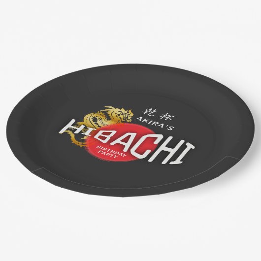 Assiettes En Carton Hibachi Chef japonais BBQ Sushi Dragon Anniversair (Angle)