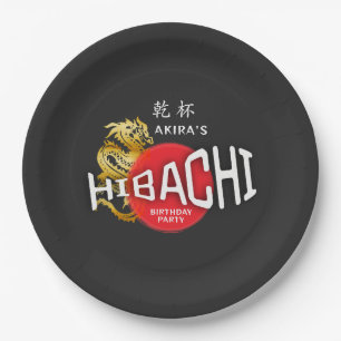 Assiettes En Carton Hibachi Chef japonais BBQ Sushi Dragon Anniversair