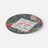 Assiettes En Carton Hibiscus 60e Anniversaire Plaque papier de fête (Angle)