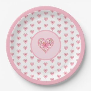 Assiettes En Carton Hibiscus & dentelle PINK
