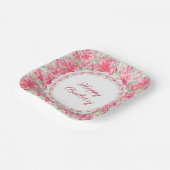 Assiettes En Carton Hibiscus & dentelle RED (Angulaire)