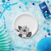 Assiettes En Carton Hibiscus fleur II (Fête)