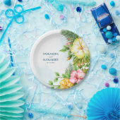 Assiettes En Carton Hibiscus Hawaiian Tropical Floral Mariage (Fête)