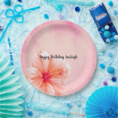 Assiettes En Carton Hibiscus rose (Fête)