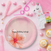 Assiettes En Carton Hibiscus rose (Fête)