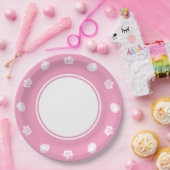 Assiettes En Carton Hibiscus tropicaux en plaque de papier rose pétale (Fête)