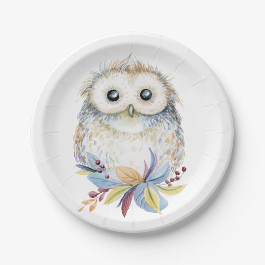 Assiettes En Carton Hibou (Devant)
