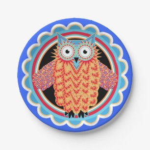 Assiettes En Carton Hibou de fête d'anniversaire des enfants mignons