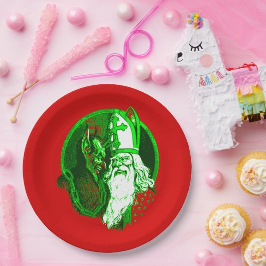 Assiettes En Carton hideux Noël krampus st nicholas père Noël (Fête)