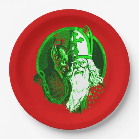 Assiettes En Carton hideux Noël krampus st nicholas père Noël (Devant)