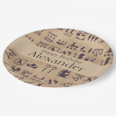 Assiettes En Carton Hiéroglyphes égyptiens anciens Art sur parchemin (Angle)