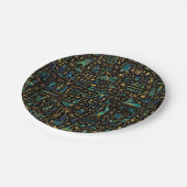 Assiettes En Carton Hiéroglyphes égyptiens anciens Marbre et or (Angle)