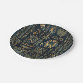 Assiettes En Carton Hiéroglyphes et divinités égyptiens - ormeau et or (Angle)
