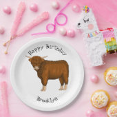 Assiettes En Carton Highland cow (Fête)