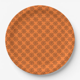 Assiettes En Carton Hip Éffrayant Crawspider Webs Halloween Orange