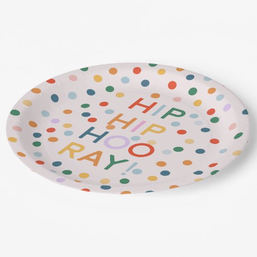 Assiettes En Carton Hip Hip Hooray Fêtes d'anniversaire (Angle)