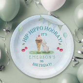 Assiettes En Carton Hip Hippo Hooray fête d'anniversaire