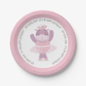 Assiettes En Carton Hip Hippo Ray Hippo Ballerina Plaque papier (Devant)