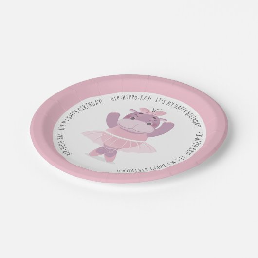 Assiettes En Carton Hip Hippo Ray Hippo Ballerina Plaque papier (Angle)