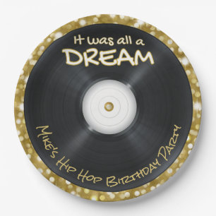 Assiettes En Carton Hip hop record des années 90 White & Gold Parties