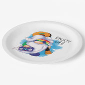 Assiettes En Carton Hippie Gnome : Profitez de la vie (Angle)