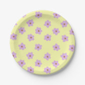 Assiettes En Carton Hippie Retro Purple Jaune Fleur Y2K Motif (Devant)