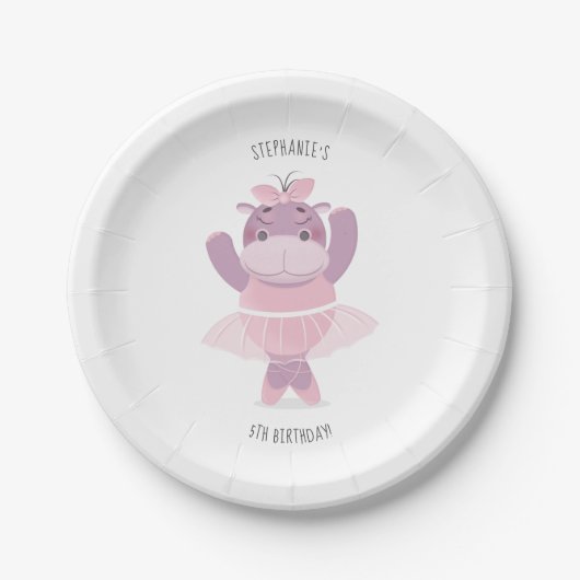 Assiettes En Carton Hippo Ballerina (Devant)