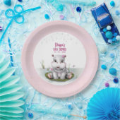 Assiettes En Carton Hippo River Adventure Girl Baby shower (Fête)