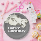 Assiettes En Carton Hippo tête Anniversaire (Fête)