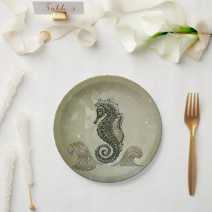 Assiettes En Carton Hippocampe imaginaire
