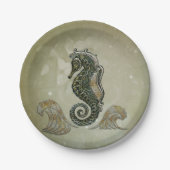 Assiettes En Carton Hippocampe imaginaire (Devant)