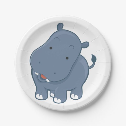 Assiettes En Carton Hippopotame (Devant)