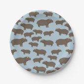 Assiettes En Carton Hippopotame Hippo Motif (Devant)