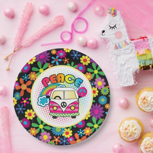 Assiettes En Carton Hippy pacifique (Fête)