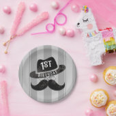 Assiettes En Carton Hipster Mr Mustache Casquette lunettes 1er anniver (Fête)