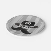 Assiettes En Carton Hipster Mr Mustache Casquette lunettes 1er anniver (Angle)