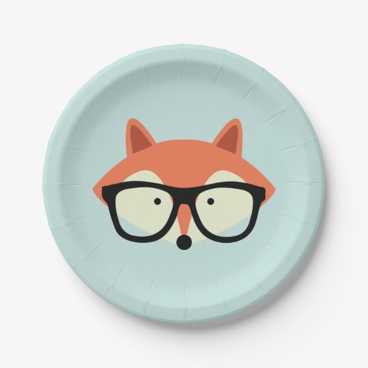Assiettes En Carton Hipster Red Fox (Devant)