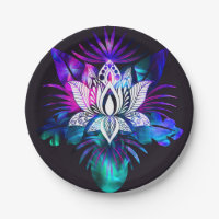 Hipster Retro Tech Turquoise Lotus Lotus Fleur Feu