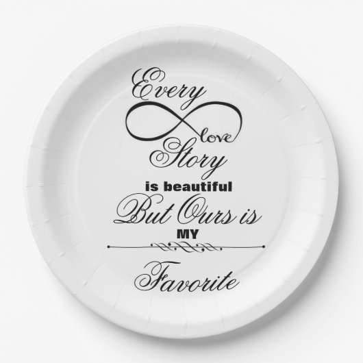 Assiettes En Carton Histoire d'amour (Devant)