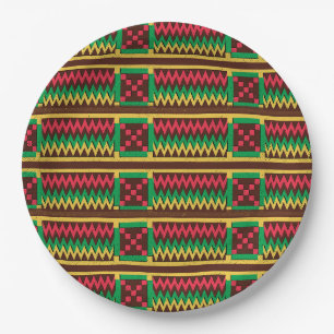 Assiettes En Carton Histoire noire Couleurs ethniques africaines