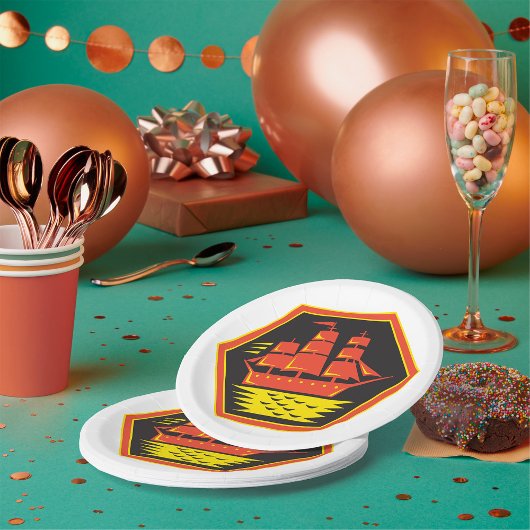 Assiettes En Carton Historical Clipper Ship Paper Plates