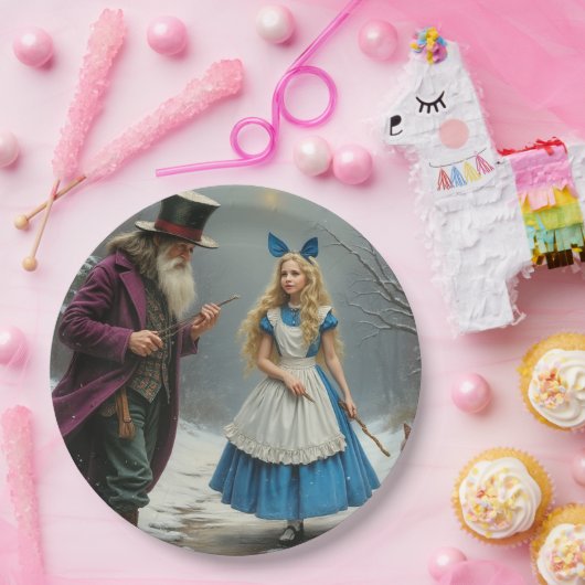 Assiettes En Carton Hiver Alice grandes plaques de papier (Fête)