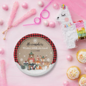 Assiettes En Carton Hiver Bois Animaux Onederland 1er anniversaire (Fête)