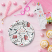 Assiettes En Carton Hiver Botanique Pine Berry Wreath Fête (Fête)